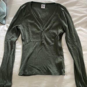 TNA Thermal Henley waffle shirt SIZE M